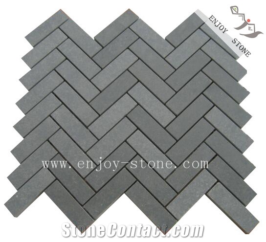 Diamond Grey Andesite Floor Mosiac Art