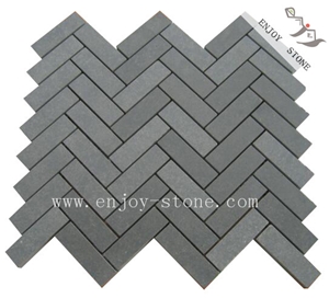 Diamond Grey Andesite Floor Mosiac Art