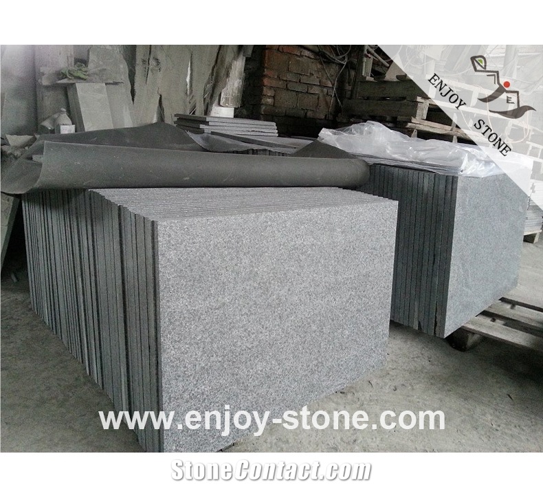 G684 Flamed Black Basalt Slabs & Tiles