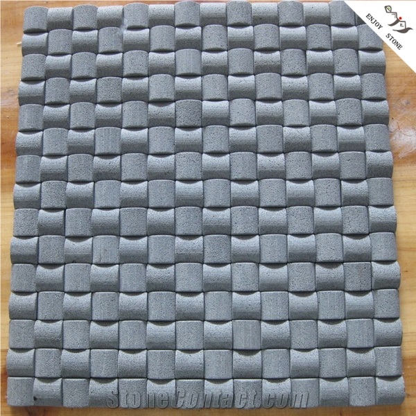 Grey Basalt Andesite Stone Wall Cladding Mosaic