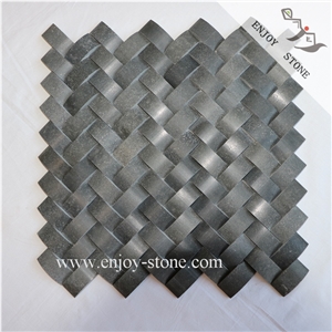 Honed Grey Basalt Wall Backsplash Mosaic Tiles