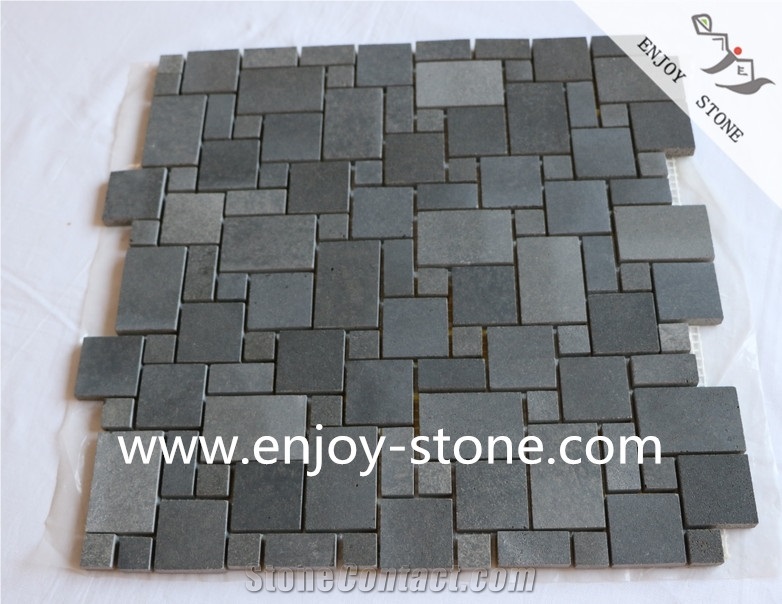 Multiple Finish Honed Basalt Mosaic Tiles