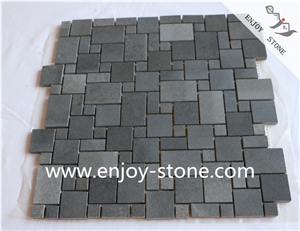 Multiple Finish Honed Basalt Mosaic Tiles