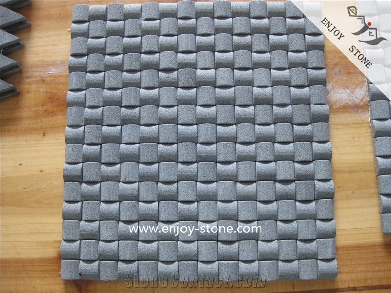 Sawn Grey Baslt Wall Mosaic Tiles