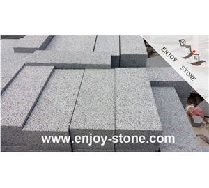 Slanted Chiseled G654 Grey Granite Curbstone