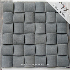 Tumbled Grey Basalt Wall Mosaic Tiles