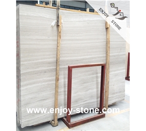 White Wood Marble Honed Floor Tiles & Slabs