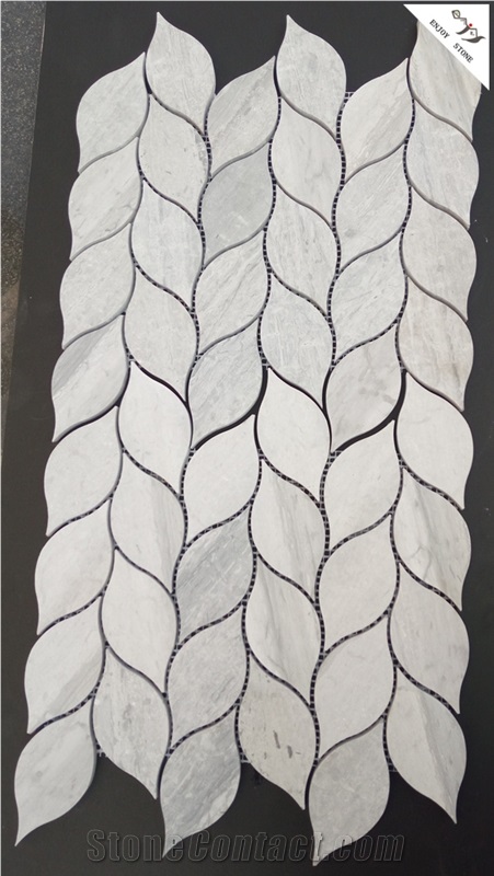 White Wooden Marble Mosaic Tile Design