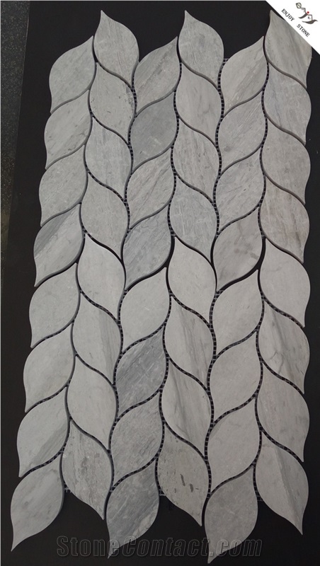 White Wooden Marble Mosaic Tile Design
