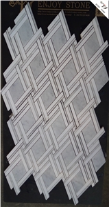 White Wooden Marble Mosaic Tile Design