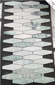 White Wooden Marble Mosaic Tile Design