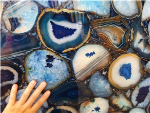 Blue Agatha Semiprecious Stone Slabs - Gemstone Slabs