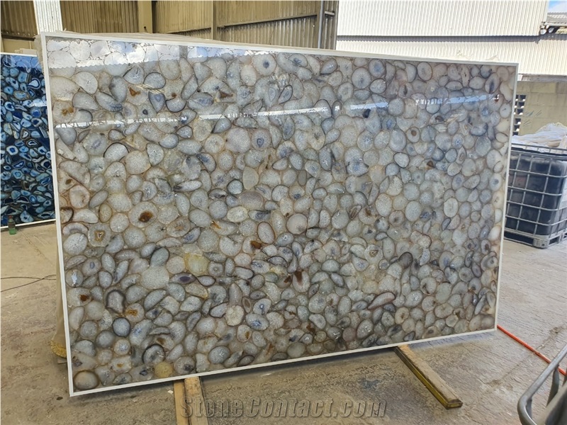 Blue Agatha Semiprecious Stone Slabs - Gemstone Slabs