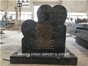 Blue Pearl Double Heart Monument Tombstone 2020