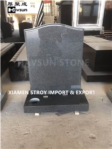 Dark Grey Headstone with Heart Headstone Tombstone