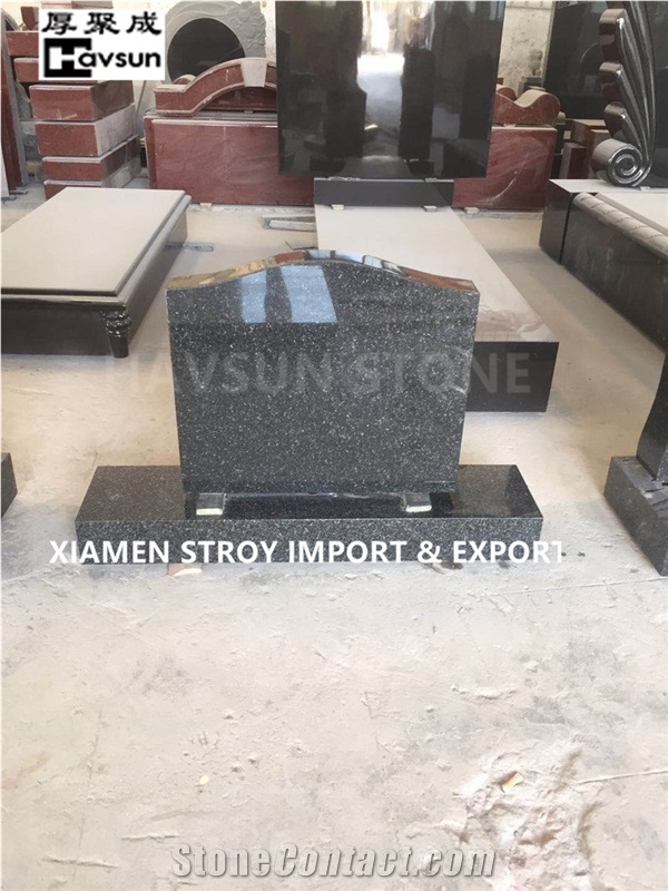 Dark Grey Headstone with Heart Headstone Tombstone