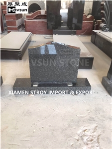 Dark Grey Headstone with Heart Headstone Tombstone