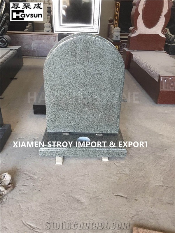 Dark Grey Headstone with Heart Headstone Tombstone