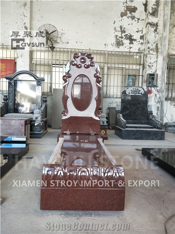 Indian Red Granite Usa Jewish Tombstone Monument
