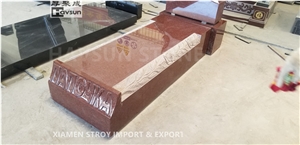 Indian Red Granite Usa Jewish Tombstone Monument