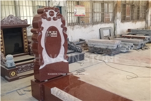 Indian Red Granite Usa Jewish Tombstone Monument