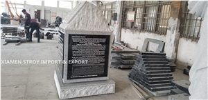 The 10 Commandents Light Gray Obelisk Monument
