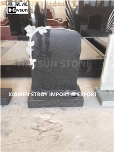 Uk Style Rose Headstone Tombstone Gravestone