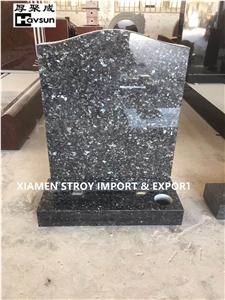 Uk Style Silver Pearl Granite Headstone Gravestone