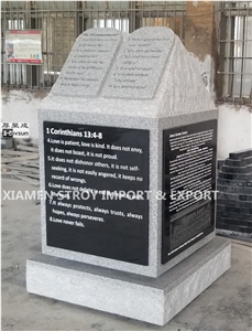 Usa Light Gray Granite Tablet Obelisk Headstone
