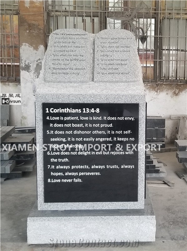 Usa Light Gray Granite Tablet Obelisk Headstone