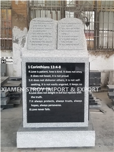 Usa Light Gray Granite Tablet Obelisk Headstone