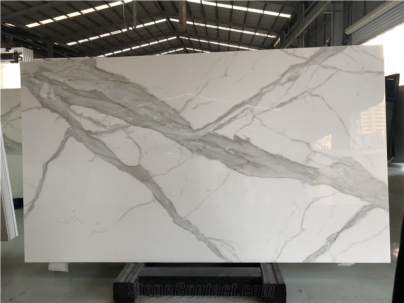 Calacatta White Nano Crystallized Glass Slabs