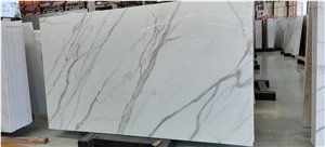 Calacatta White Nano Glass Marble Slabs