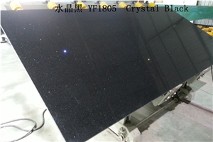 Crystal Black Quartz Shining Black Slabs Crystal Black Quartz Shining Black Slabs