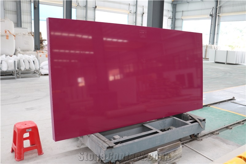 Deep Rose Red Quartz Slabs