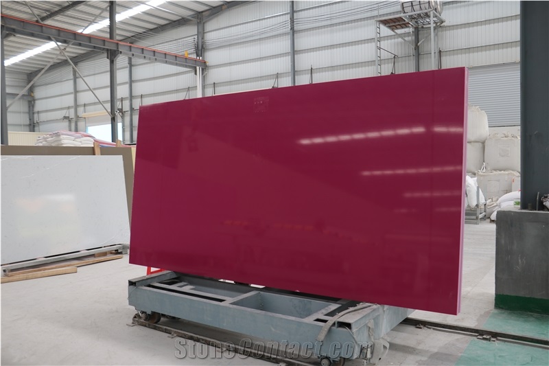 Deep Rose Red Quartz Slabs