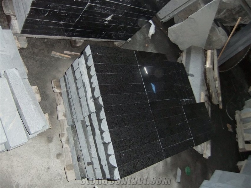 G684 Fuding Black Granite Curbstone Set
