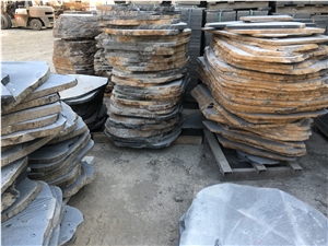 Hainan Black Granite Flagstone Paving Stone, Garden Stepping Pavement