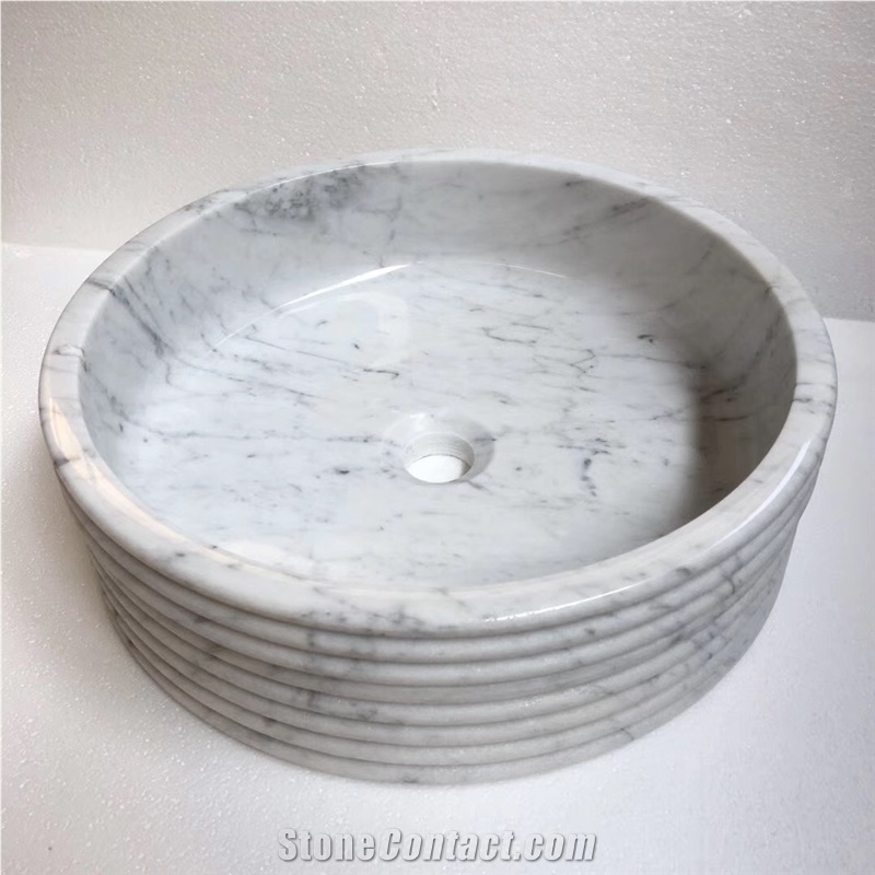 Marble Bathroom Sink Carrara White Marble Basin