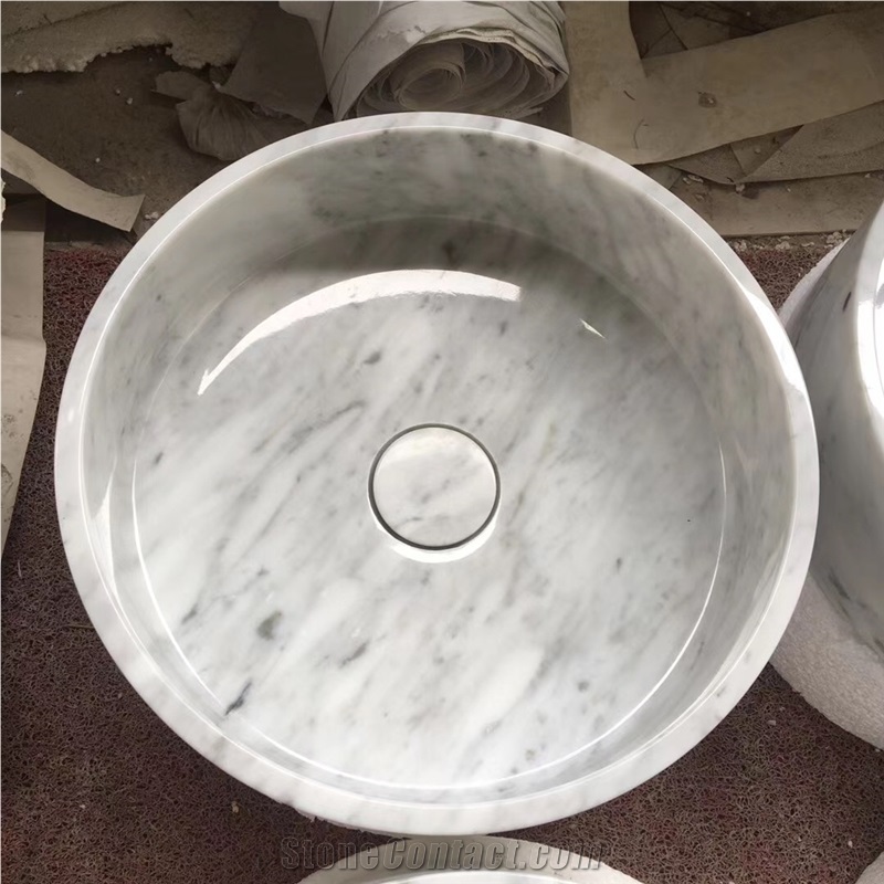 Marble Bathroom Sink Carrara White Marble Basin