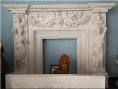 Marble Mental Fireplace Handcraved Sculpture Marble Mental Fireplace Handcraved Sculpture