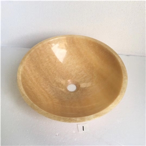 Rosin Yellow Honey Onyx Marble Basin Sink Wash