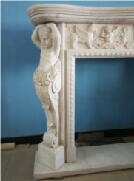 White Marble Fireplace &Sculpture Mantel Fireplace