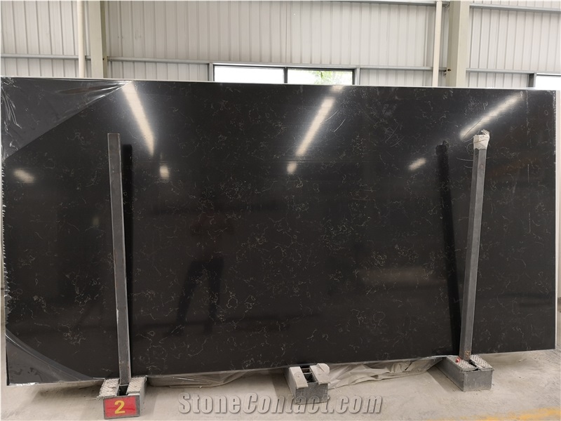 Emperador Black Quartz Slabs for Countertop Decor