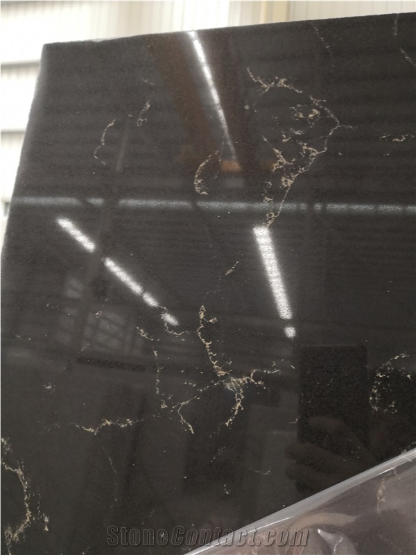 Emperador Black Quartz Slabs for Countertop Decor