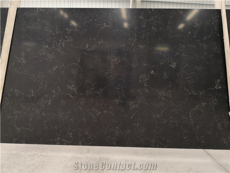 Emperador Black Quartz Slabs for Countertop Decor