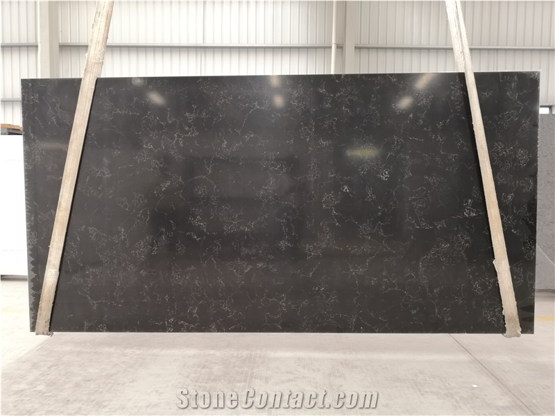 Emperador Black Quartz Slabs for Countertop Decor