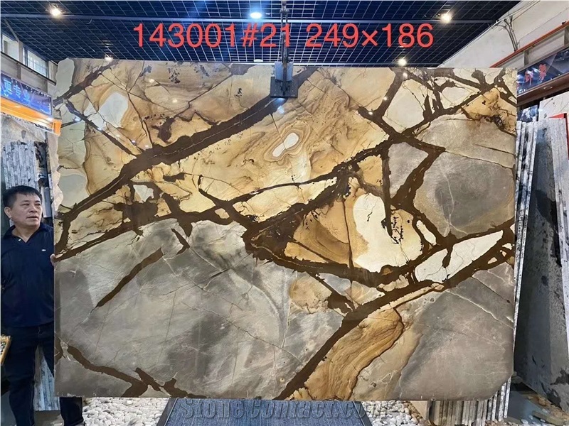 Flamenco Gold Quartzite Slabs Tiles for Wall Floor