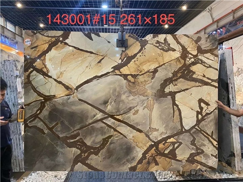Flamenco Gold Quartzite Slabs Tiles for Wall Floor
