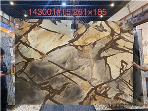 Flamenco Gold Quartzite Slabs Tiles for Wall Floor